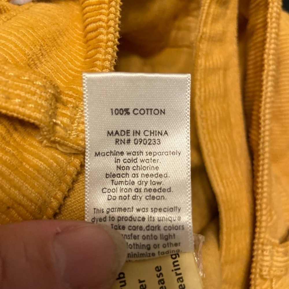 PacSun women's medium yellow-gold corduroy overalls dress - Picture 6 of 6